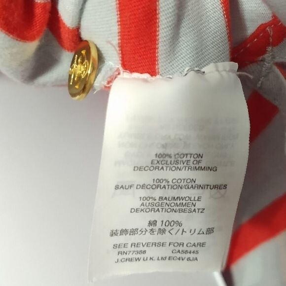 J. Crew striped orange gold button XS - Picture 4 of 4